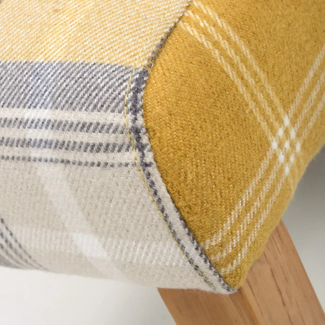 Karta Scroll Back Check Yellow Dining Chair - NJ Home Interiors