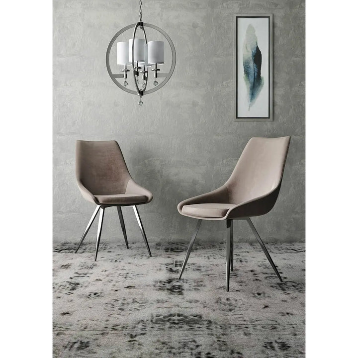 Lara Set of 2 Lush Velvet Dining Chairs in Mink #NJ Home Interiors#