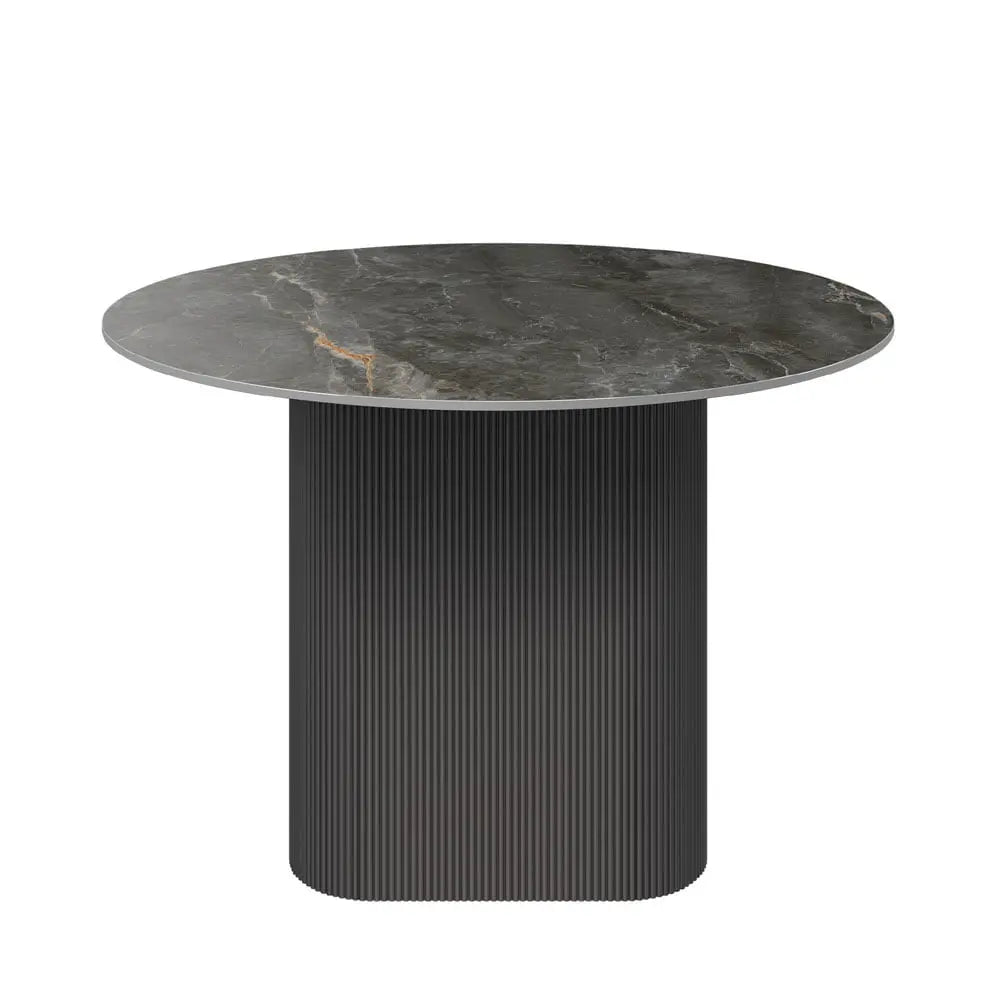 Laurier 120cm Round Gloss Grey Ceramic Dining Table #NJ Home Interiors#