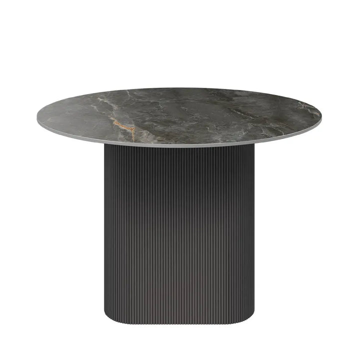 Laurier 120cm Round Gloss Grey Ceramic Dining Table #NJ Home Interiors#