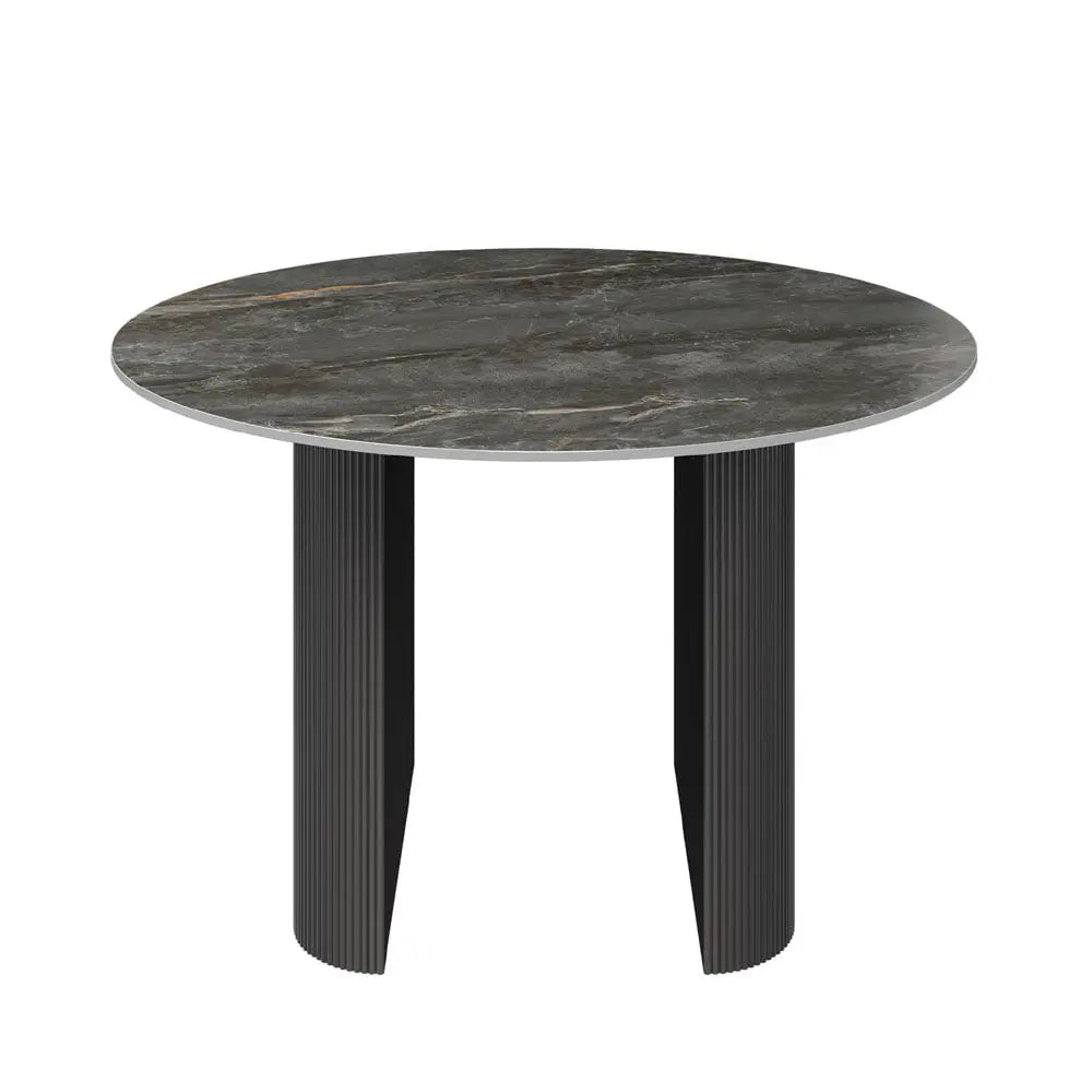 Laurier 120cm Round Gloss Grey Ceramic Dining Table #NJ Home Interiors#