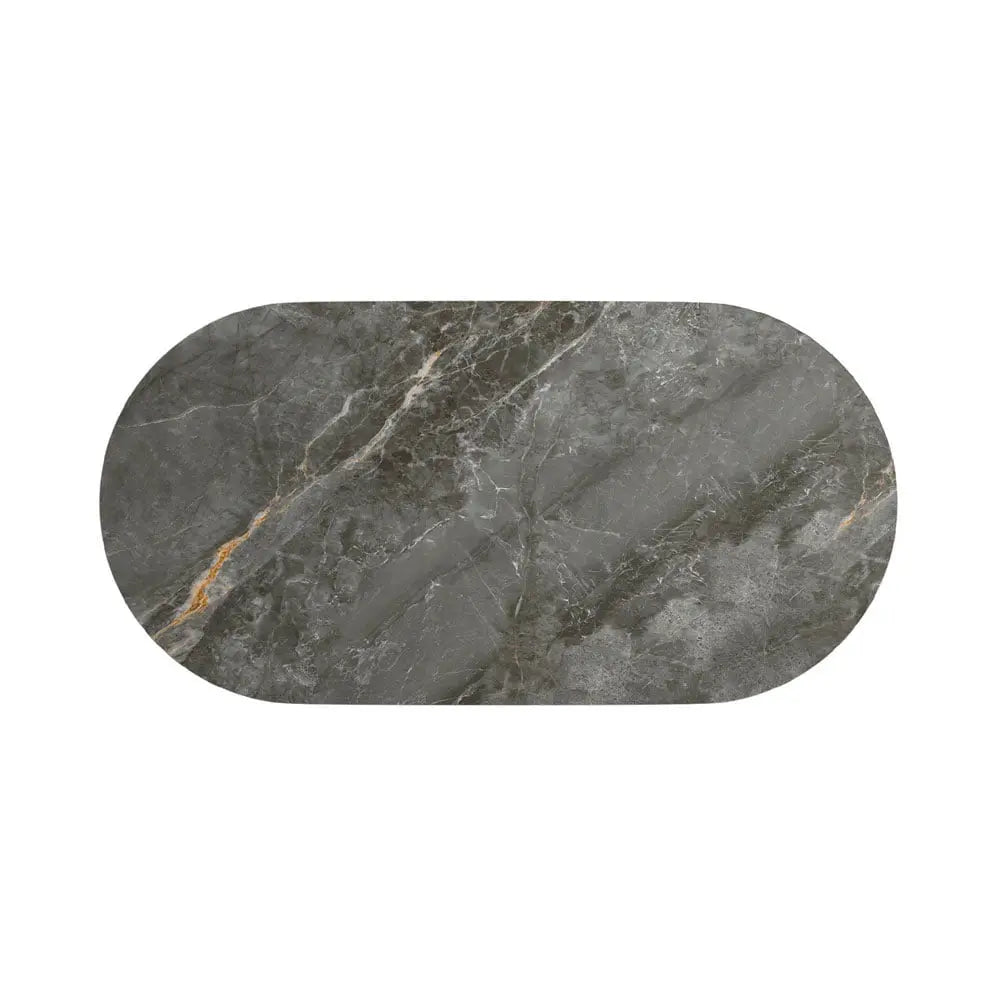 Laurier 180cm Oval Gloss Grey Ceramic Dining Table #NJ Home Interiors#