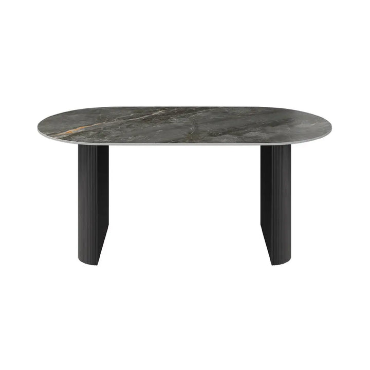 Laurier 180cm Oval Gloss Grey Ceramic Dining Table #NJ Home Interiors#