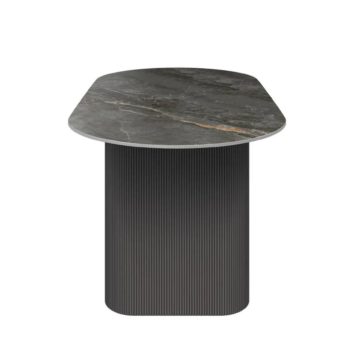 Laurier 180cm Oval Gloss Grey Ceramic Dining Table #NJ Home Interiors#