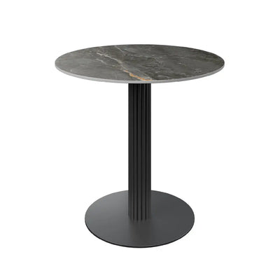 Laurier 80cm Round Gloss Grey Ceramic Dining Table #NJ Home Interiors#