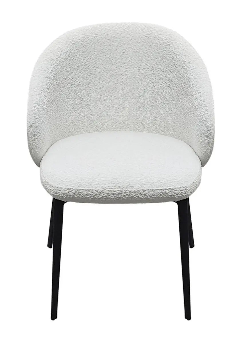 Arezzo Boucle Chair in Ivory White – Modern Accent Dining Chair Giatalia