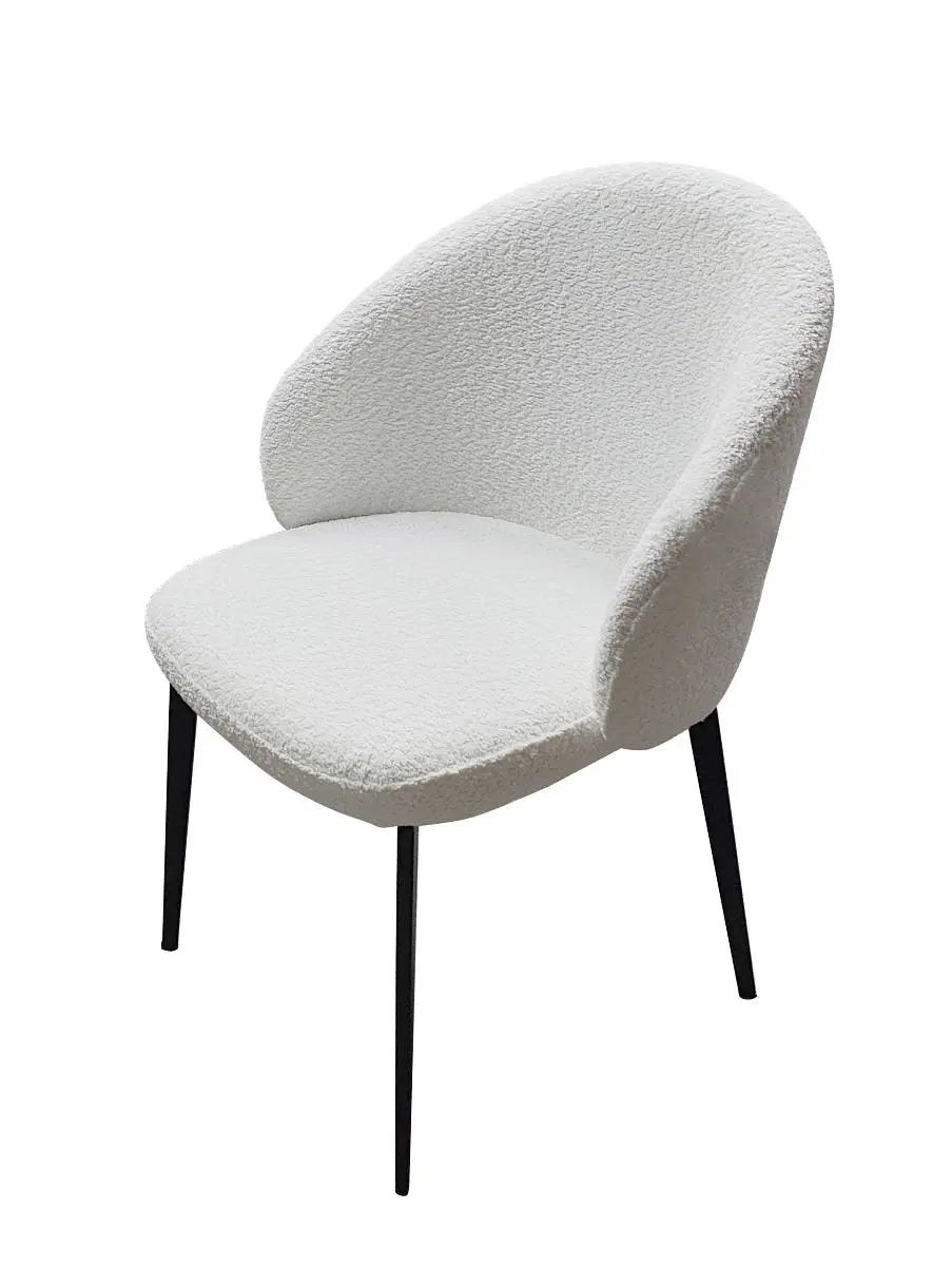 Arezzo Boucle Chair in Ivory White – Modern Accent Dining Chair Giatalia