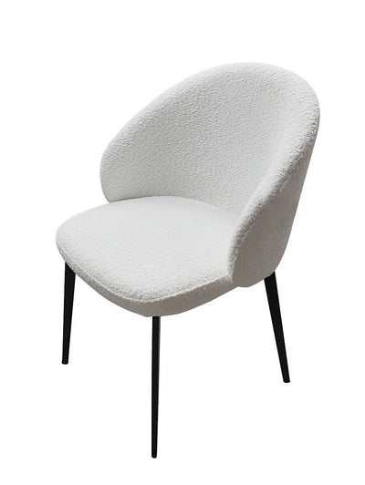 Arezzo Boucle Chair in Ivory White – Modern Accent Dining Chair Giatalia