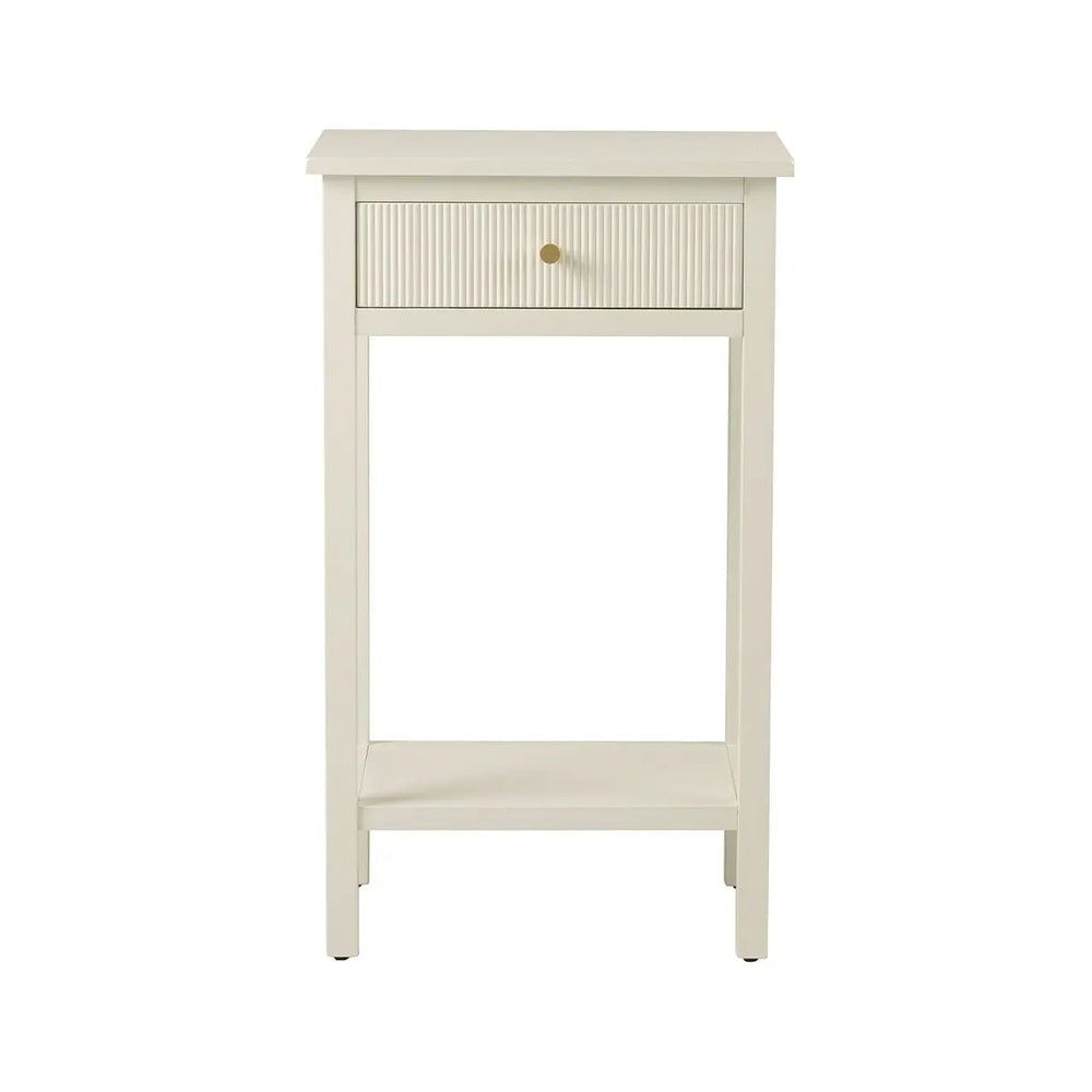 Lina Home Lindon 1 Drawer End Table in White #NJ Home Interiors#