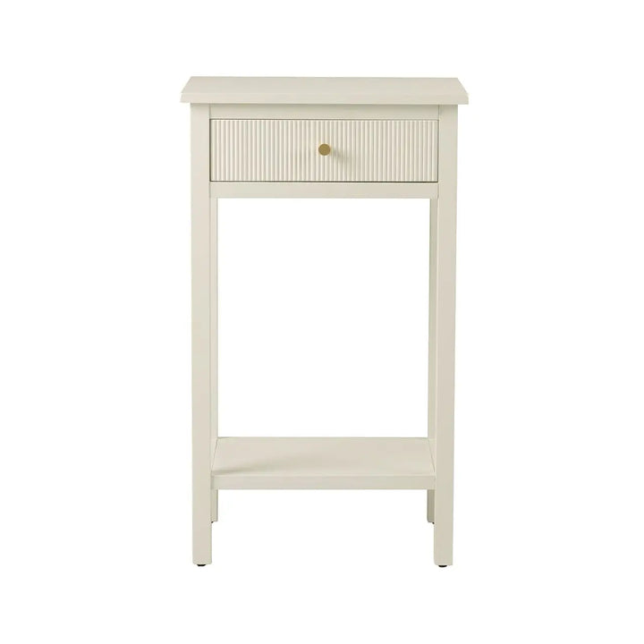 Lina Home Lindon 1 Drawer End Table in White #NJ Home Interiors#