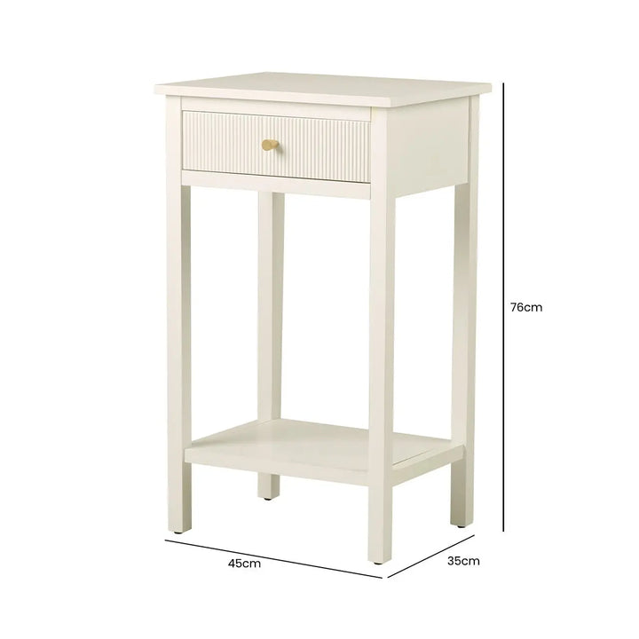 Lina Home Lindon 1 Drawer End Table in White #NJ Home Interiors#