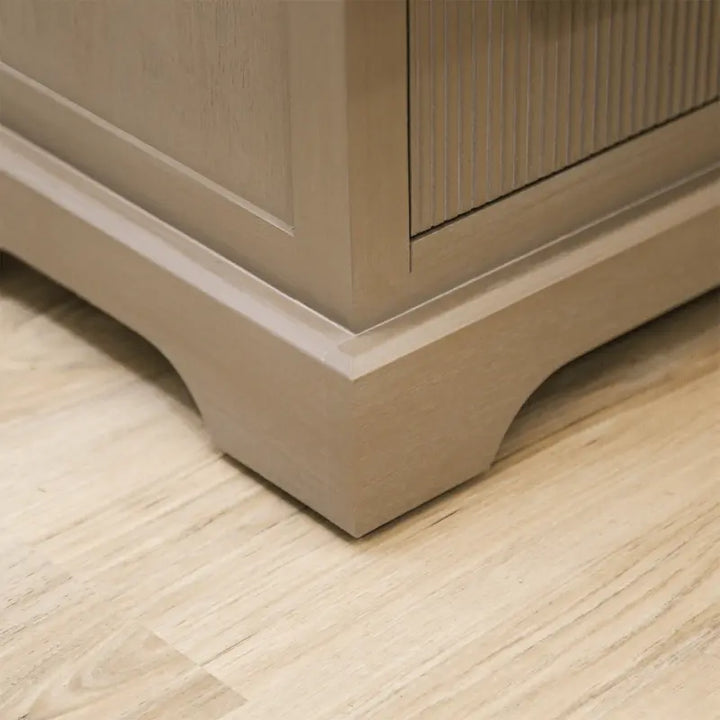 Lina Home Lindon 2 Drawer Bedside Cabinet Taupe with Nickel Handles #NJ Home Interiors#