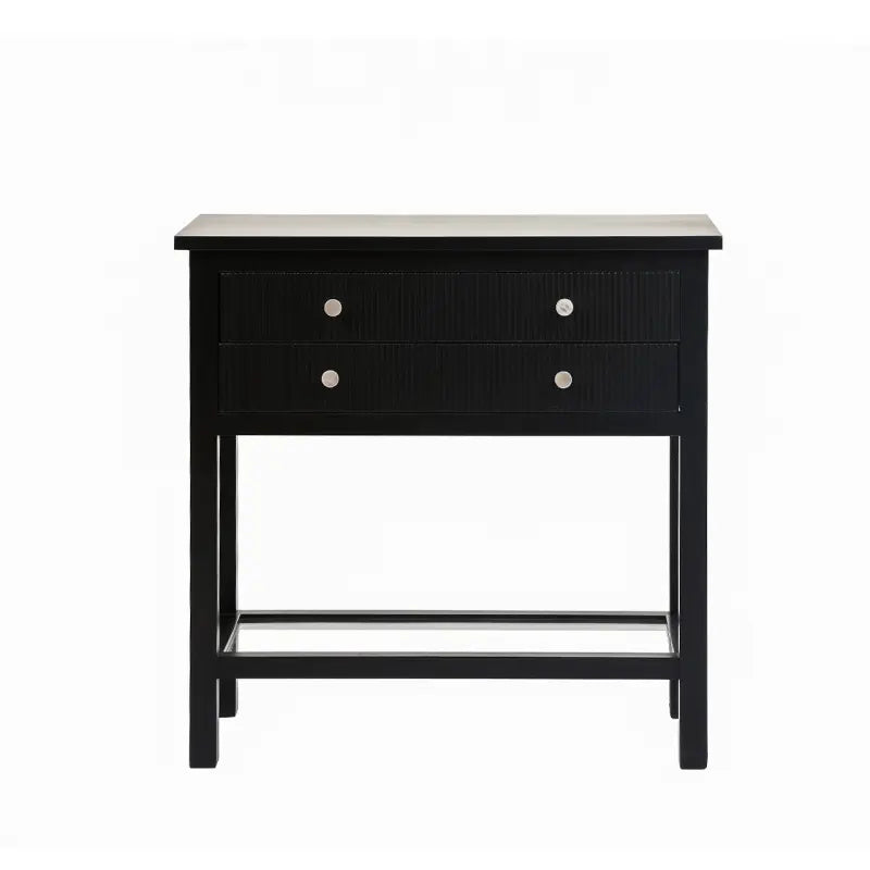 Lina Home Lindon Black 2 Drawer Bedside Cabinet with Glass Shelf #NJ Home Interiors#