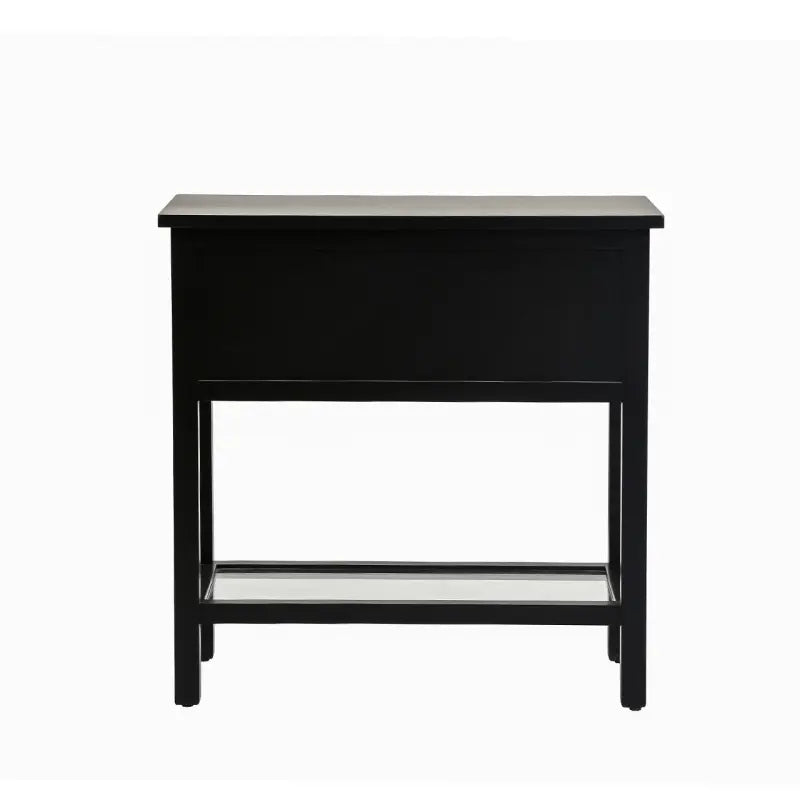 Lina Home Lindon Black 2 Drawer Bedside Cabinet with Glass Shelf #NJ Home Interiors#