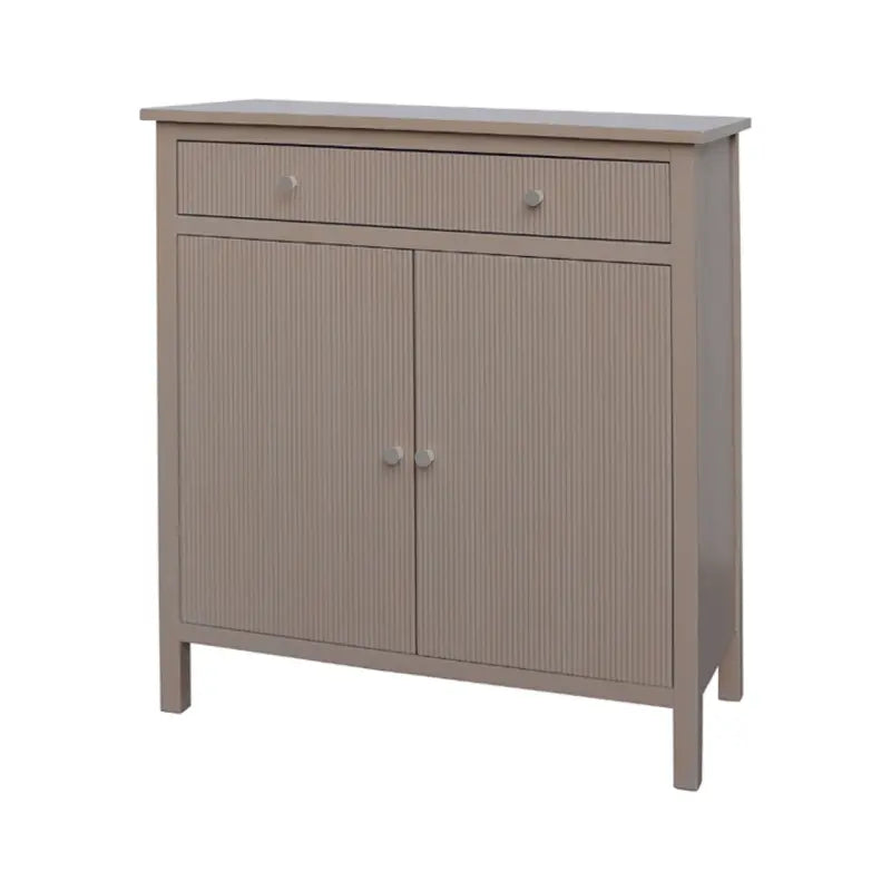 Lindon 1 Drawer 2 Door Chest Taupe with Nickel Handles #NJ Home Interiors#