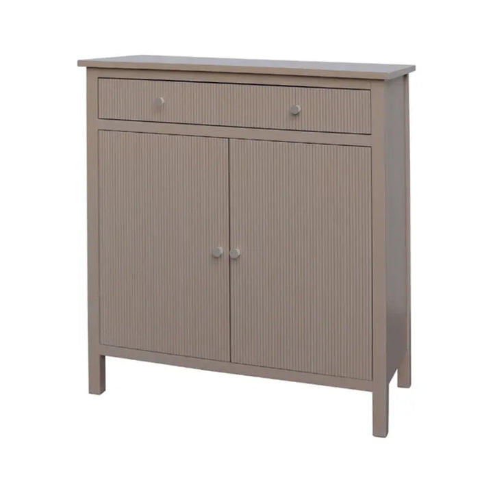 Lindon 1 Drawer 2 Door Chest Taupe with Nickel Handles #NJ Home Interiors#