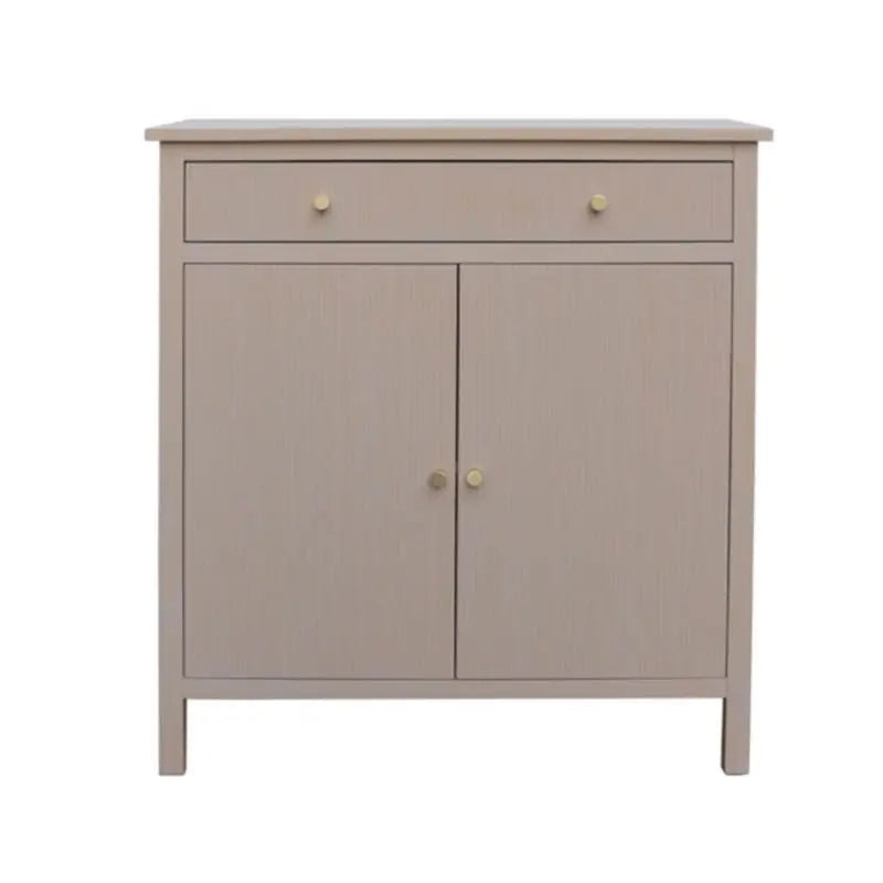 Lindon 1 Drawer 2 Door Chest Taupe with Nickel Handles #NJ Home Interiors#