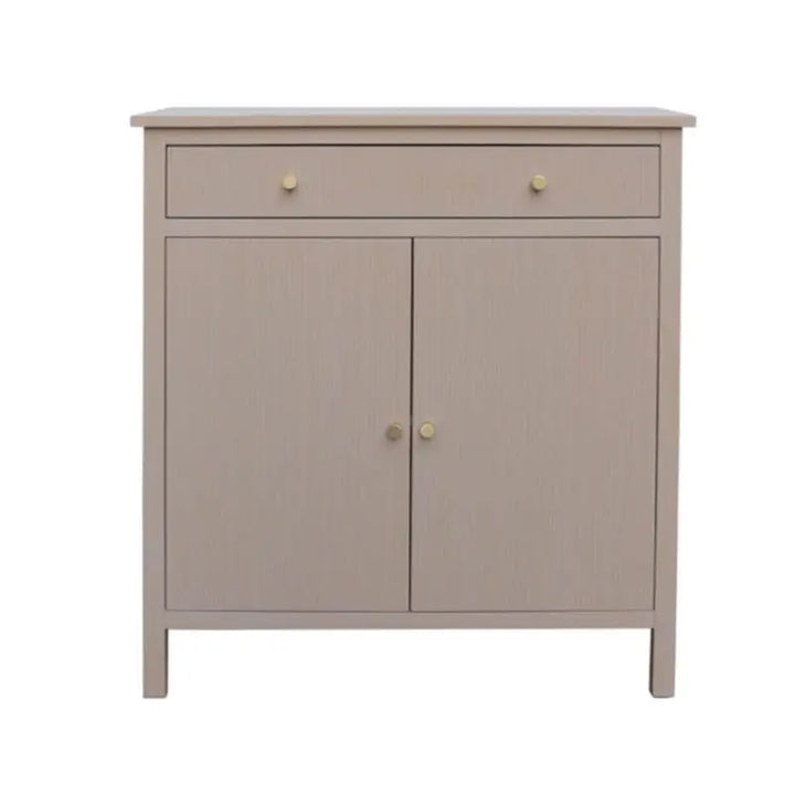 Lindon 1 Drawer 2 Door Chest Taupe with Nickel Handles #NJ Home Interiors#