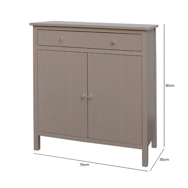 Lindon 1 Drawer 2 Door Chest Taupe with Nickel Handles #NJ Home Interiors#