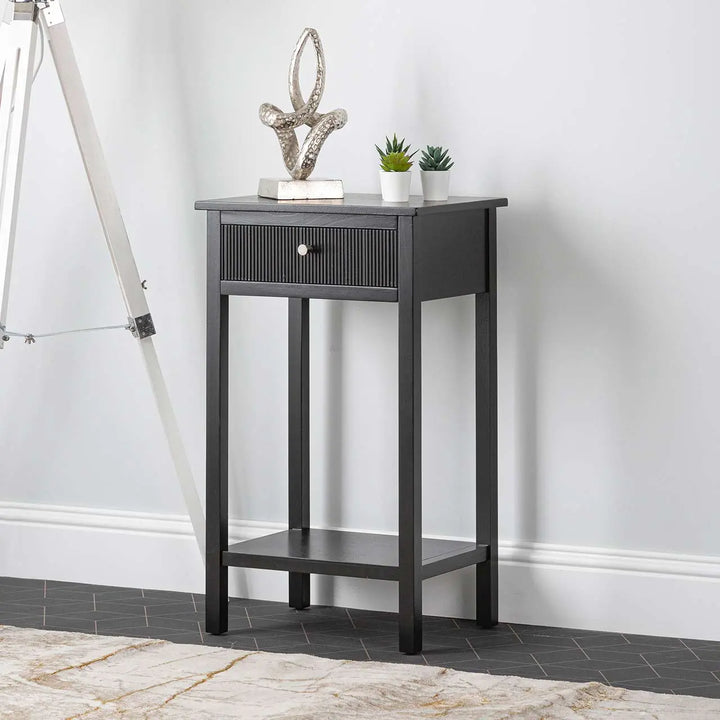 Lindon 1 Drawer End Table in Black #NJ Home Interiors#