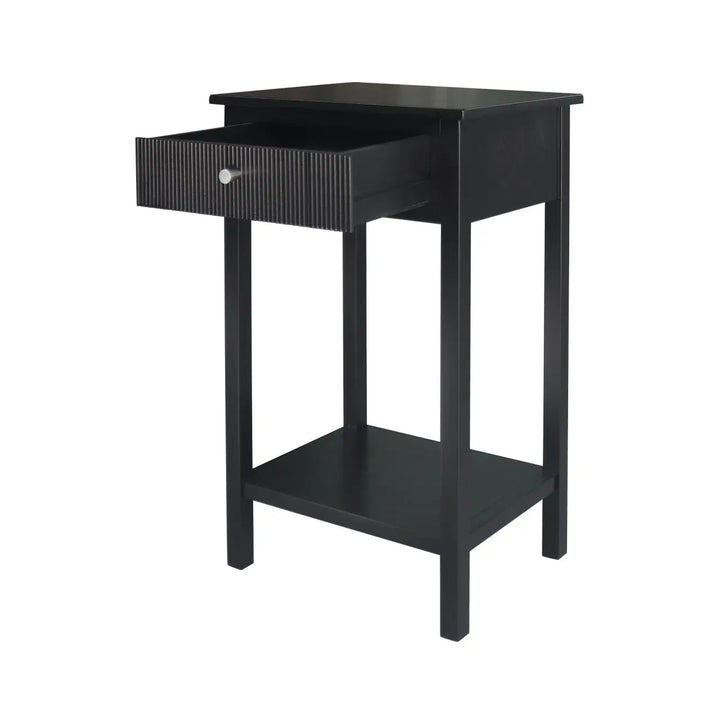 Lindon 1 Drawer End Table in Black #NJ Home Interiors#