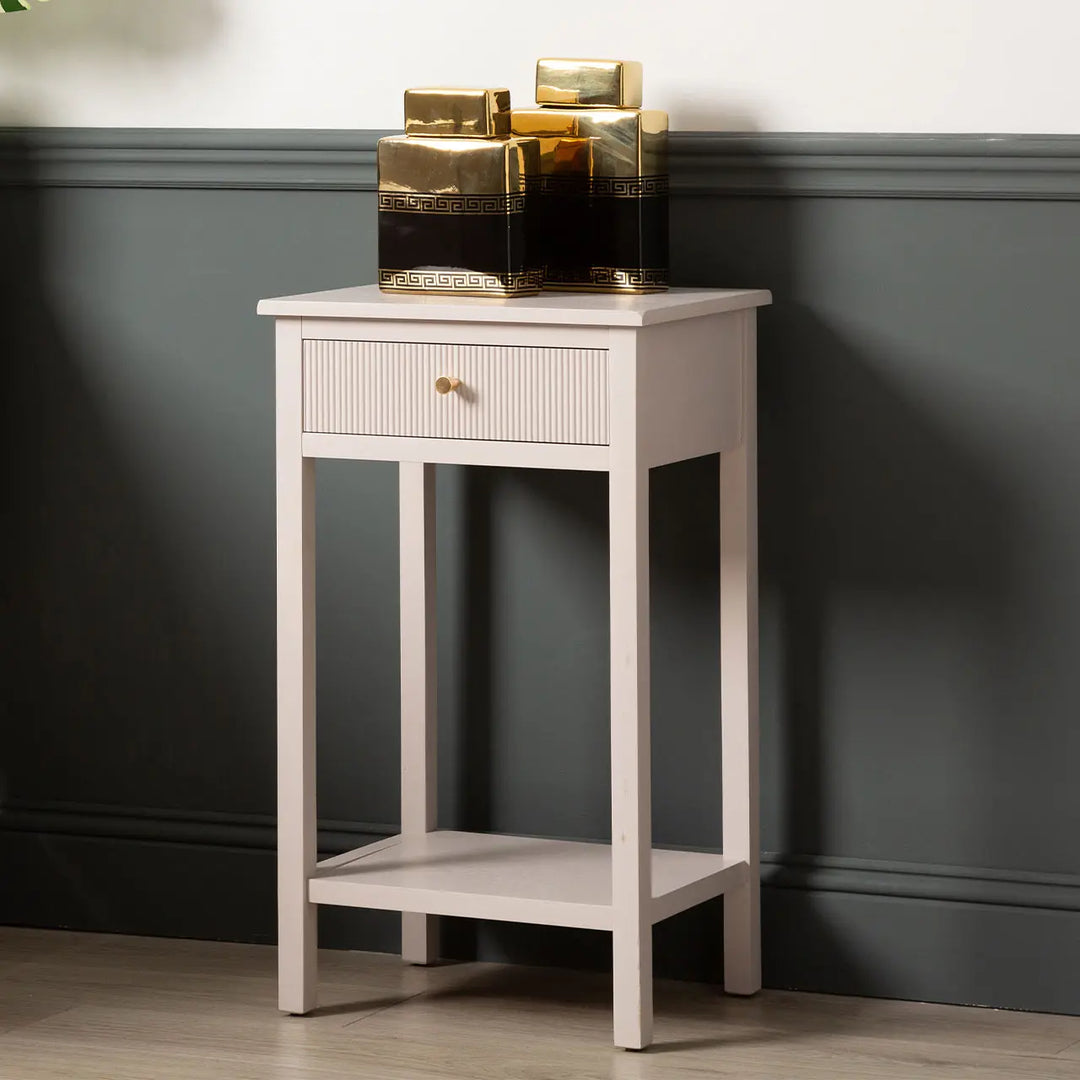 Lindon 1 Drawer End Table Summer in Grey #NJ Home Interiors#