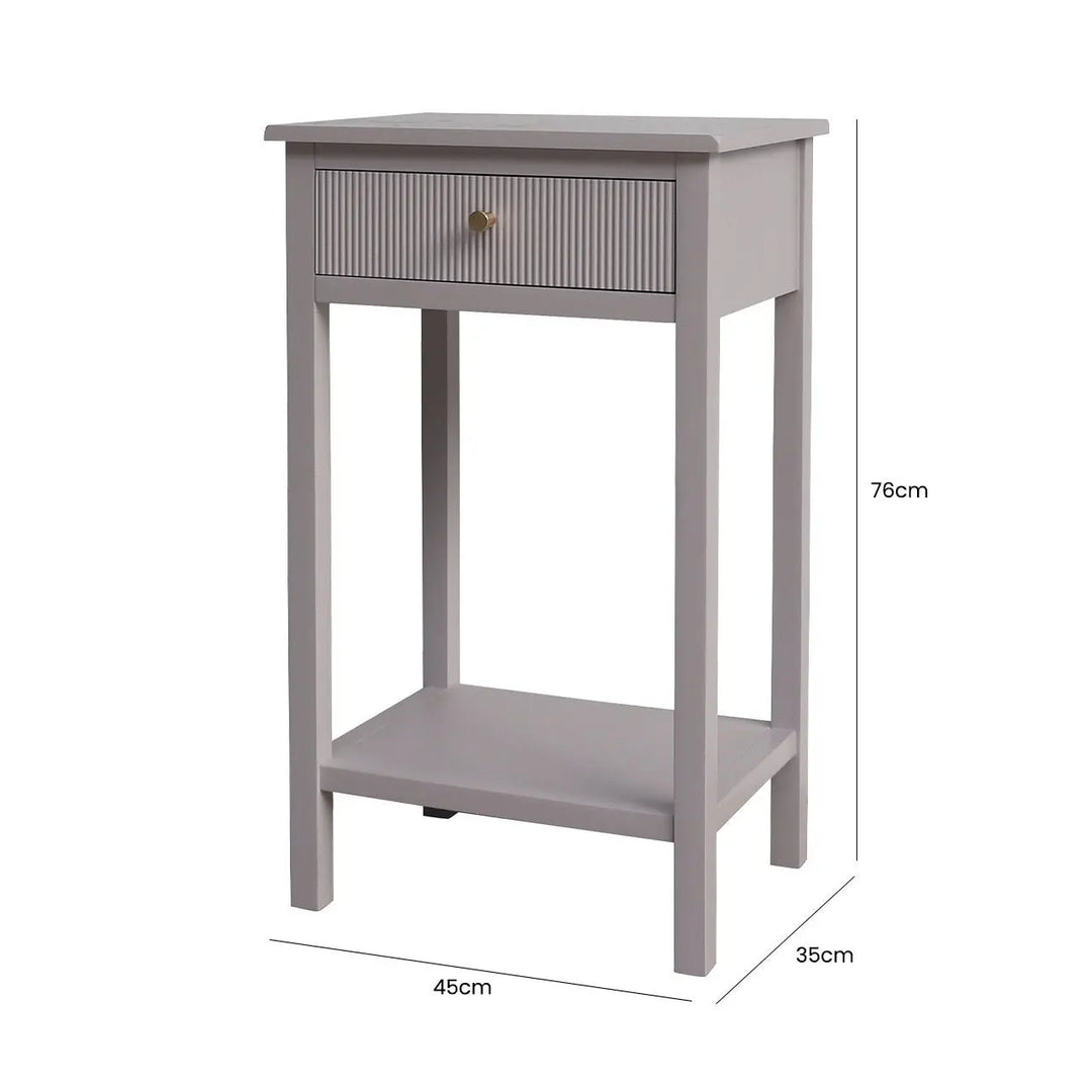 Lindon 1 Drawer End Table Summer in Grey #NJ Home Interiors#