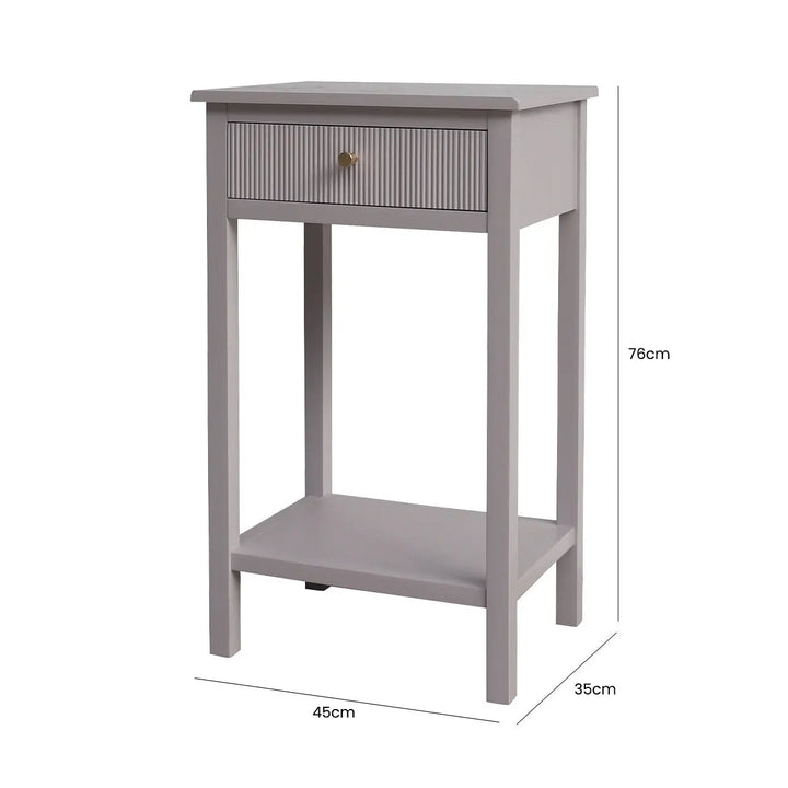 Lindon 1 Drawer End Table Summer in Grey #NJ Home Interiors#