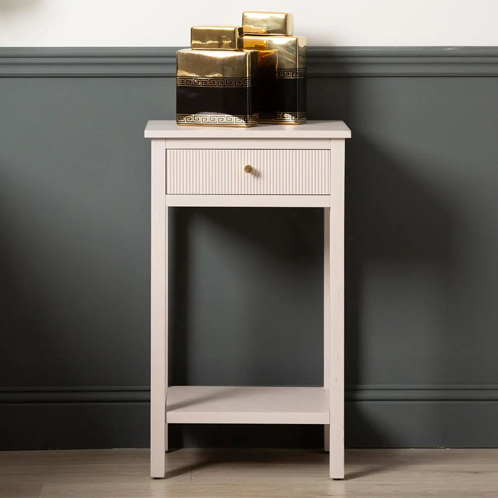Lindon 1 Drawer End Table Summer in Grey #NJ Home Interiors#
