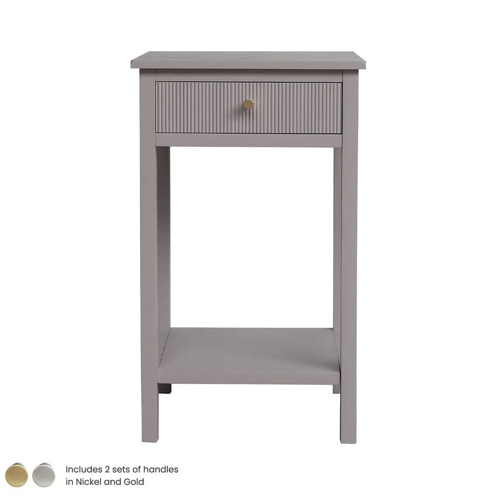 Lindon 1 Drawer End Table Summer in Grey #NJ Home Interiors#