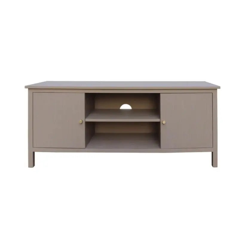 Lindon 2 Door Entertainment Unit Taupe with Nickel Handles #NJ Home Interiors#