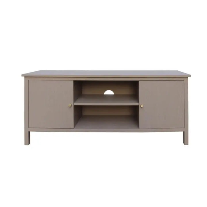 Lindon 2 Door Entertainment Unit Taupe with Nickel Handles #NJ Home Interiors#