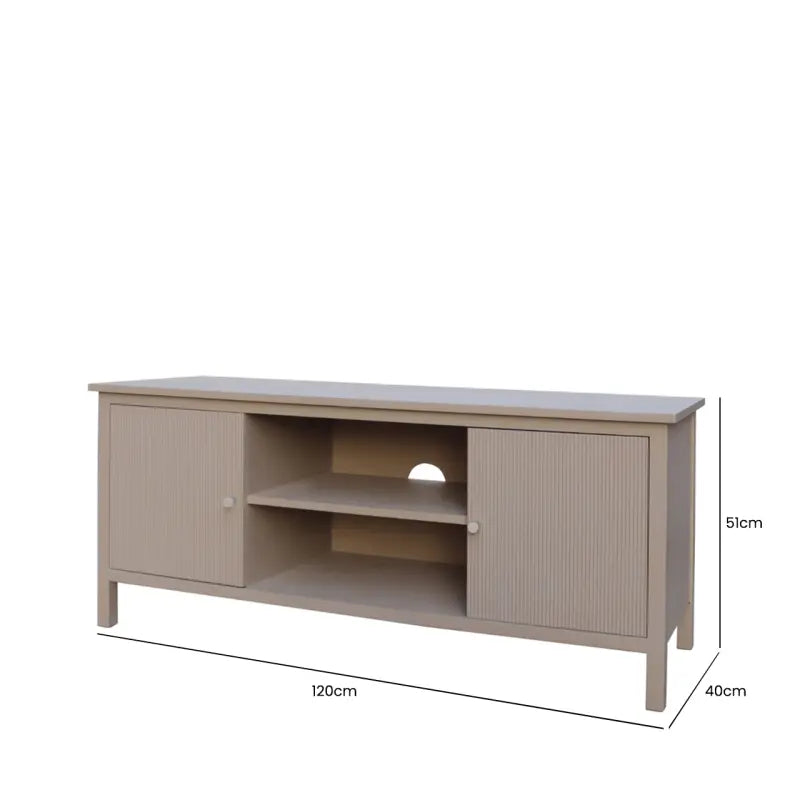 Lindon 2 Door Entertainment Unit Taupe with Nickel Handles #NJ Home Interiors#
