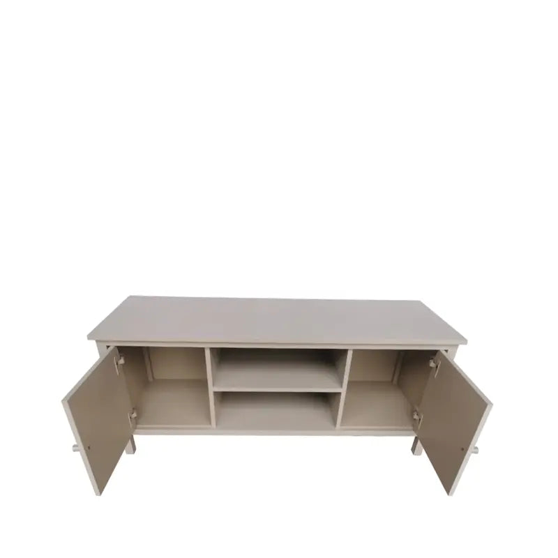 Lindon 2 Door Entertainment Unit Taupe with Nickel Handles #NJ Home Interiors#