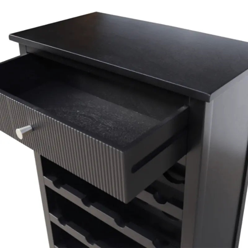Lindon Black 1 Drawer Wine Rack Storage Cabinet #NJ Home Interiors#
