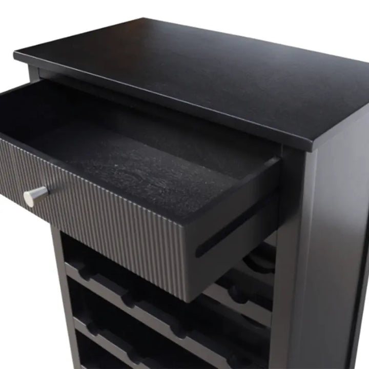 Lindon Black 1 Drawer Wine Rack Storage Cabinet #NJ Home Interiors#