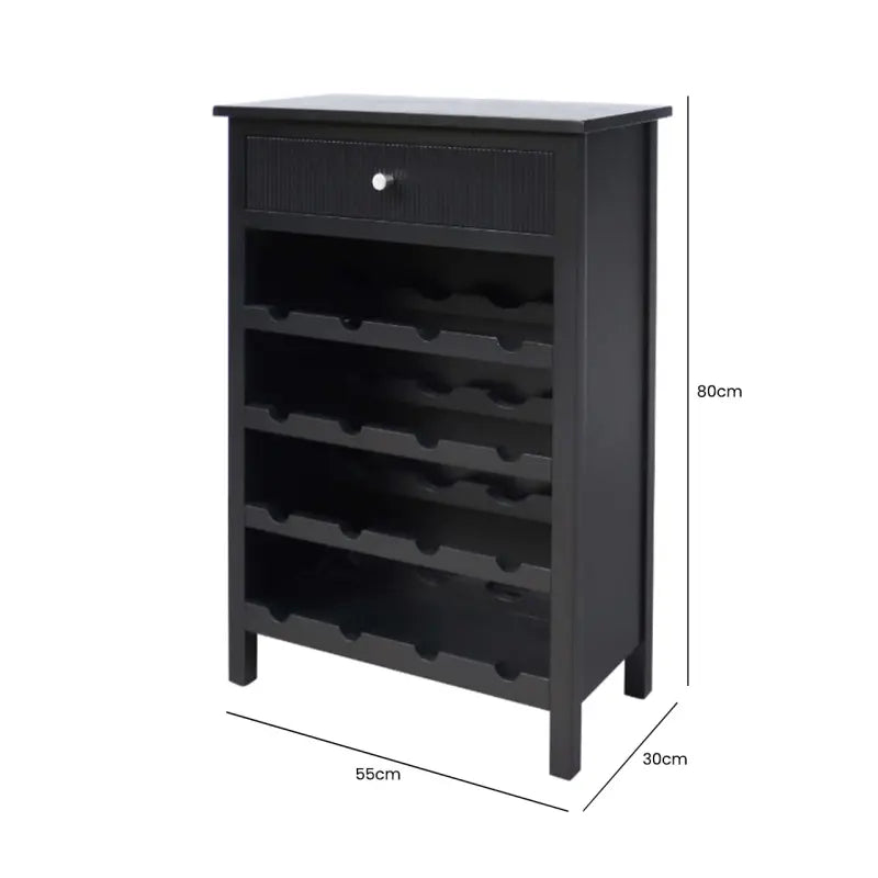 Lindon Black 1 Drawer Wine Rack Storage Cabinet #NJ Home Interiors#