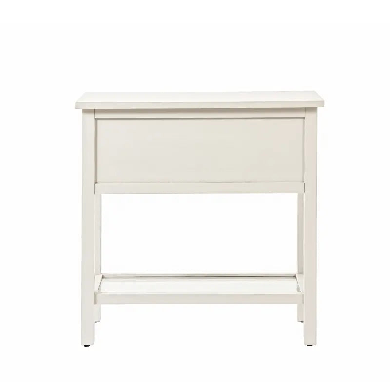 Lindon Frosty White 2 Drawer Bedside Cabinet with Clear Glass Shelf with Gold Handle #NJ Home Interiors#
