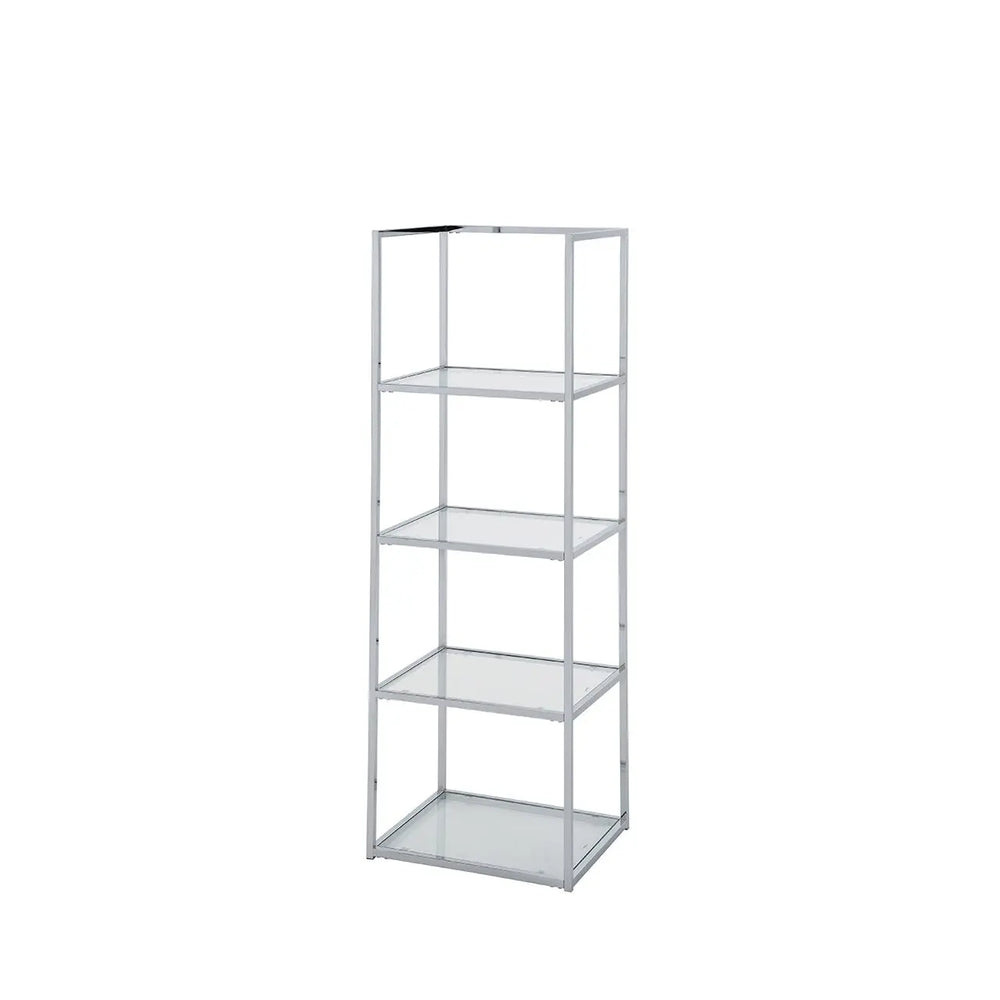 Logan 151.5cm Chrome and Glass 4 Tier Rectangular Display Unit #NJ Home Interiors#