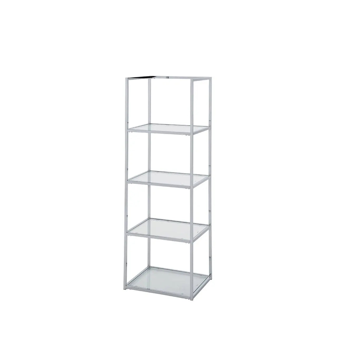 Logan 151.5cm Chrome and Glass 4 Tier Rectangular Display Unit #NJ Home Interiors#