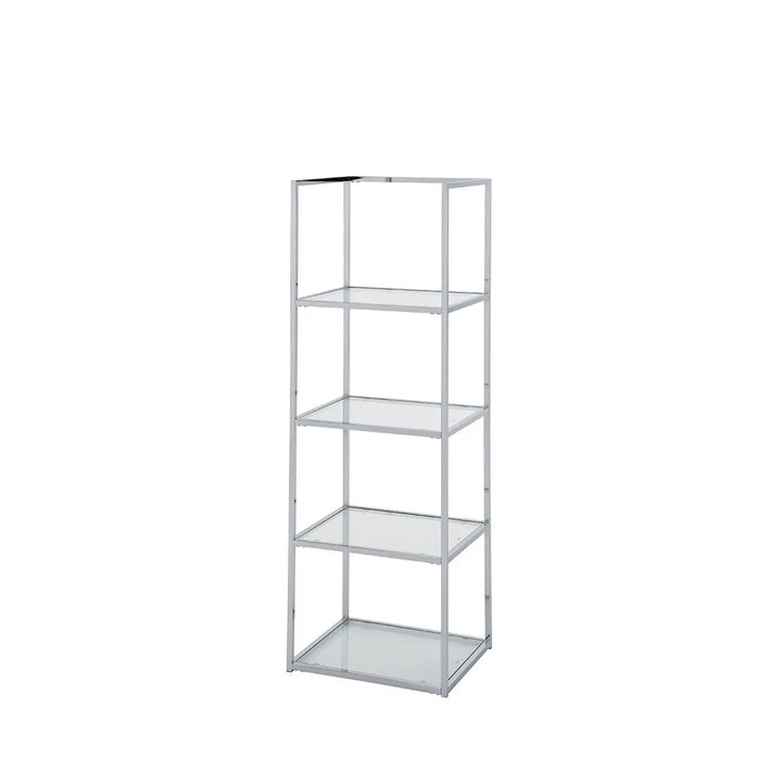 Logan 151.5cm Chrome and Glass 4 Tier Rectangular Display Unit #NJ Home Interiors#