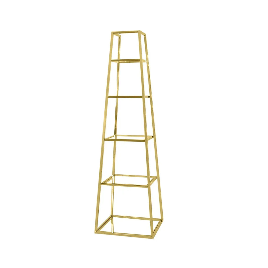 Logan Gold & Clear Glass 5 Tier Ladder Display Unit #NJ Home Interiors#