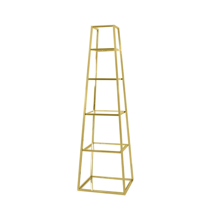 Logan Gold & Clear Glass 5 Tier Ladder Display Unit #NJ Home Interiors#