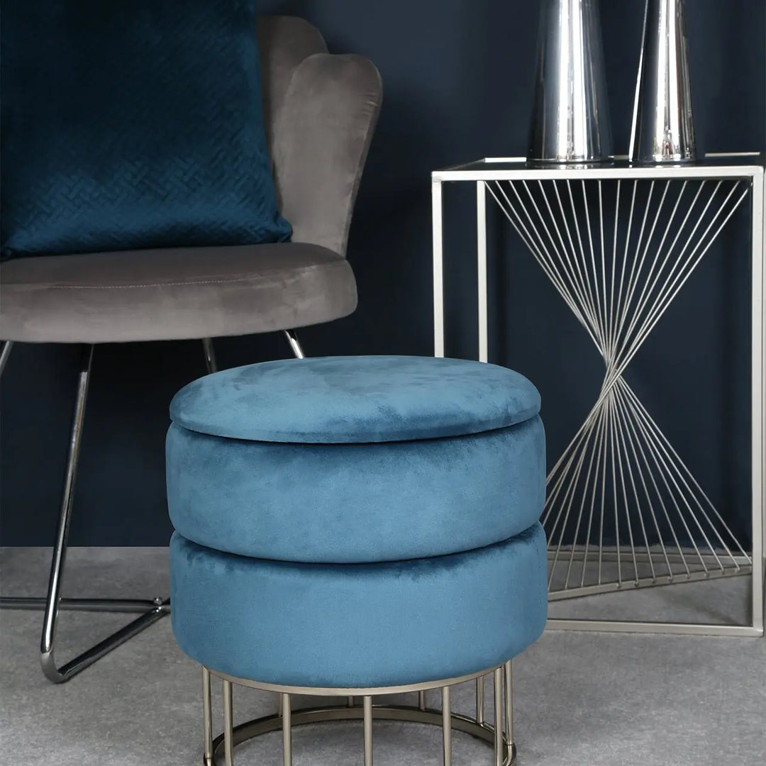 Luna Silver Metal End Table Clear Glass Top #NJ Home Interiors#