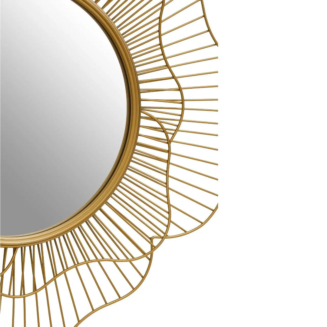 Madora Gold Flower Wall Mirror #NJ Home Interiors#