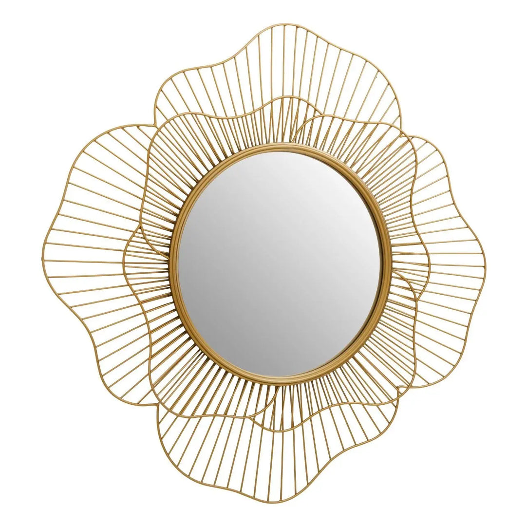 Madora Gold Flower Wall Mirror #NJ Home Interiors#