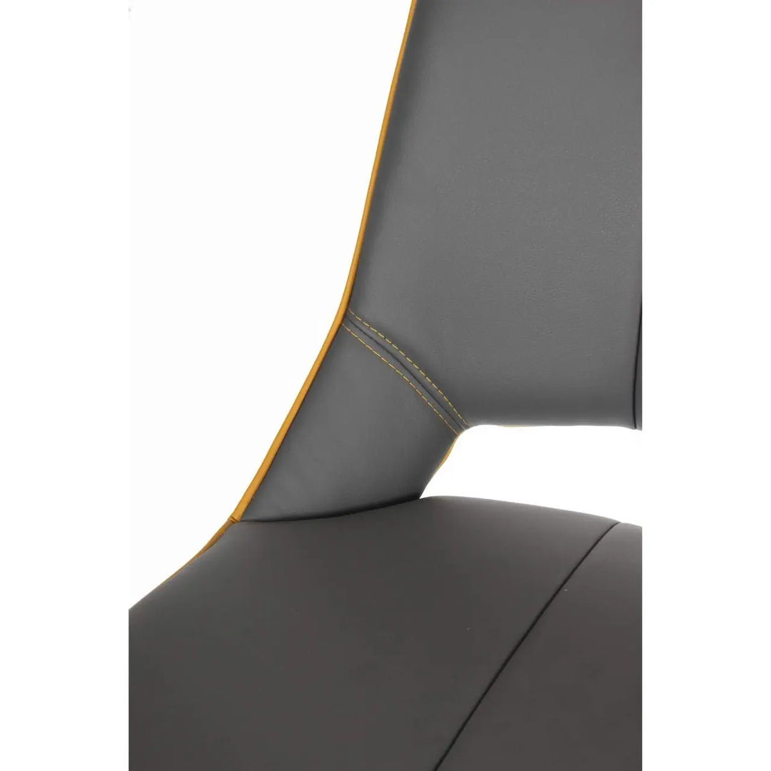 Mako Swivel Leather Effect Graphite Grey Bar Chair - NJ Home Interiors