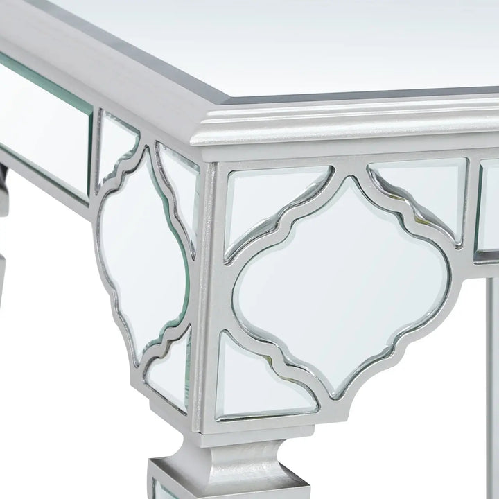 Marrakech Mirror End Table in Silver #NJ Home Interiors#
