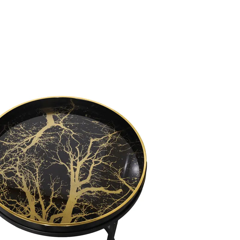 Olin Set of 2 Nesting Tables Black and Gold #NJ Home Interiors#