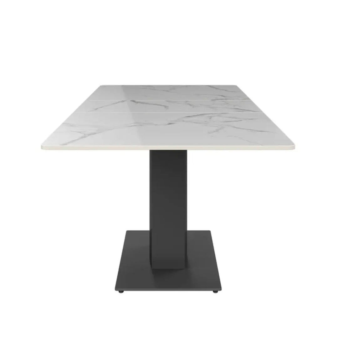 Pavoni 140 - 180cm White Ceramic Auto - Rise Extending Dining Table - NJ Home Interiors